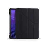 iPad 7. 8. 9. Nesil 10.2" Inç Tablet Kılıfı Kalem Bölmeli, Uyku Modlu, Katlanır, Tri Folding Stand - Siyah