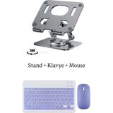 iPad 7.8.9. Nesil 10.2 Uyumlu Stand Klavye ve Mouse Set - Mor