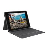İpad (7., 8. Ve 9. Nesil) İçin Logitech Rugged Folio - Akıllı Konektörlü Ve Dayanıklı İspanyol Qwerty Düzenine Sahip Koruyucu Kılıf - Siyah