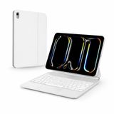 iPad A16 & 10. Nesil 10.9 Uyumlu Bluetooth Klavyeli Kılıf | Trackpadli Premium Case (Beyaz)