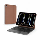 iPad A16 & 10. Nesil 10.9 Uyumlu Bluetooth Klavyeli Kılıf | Trackpadli Premium Case (Kahve)