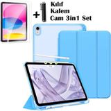 iPad (A16) 11 Nesil 11 Inç 2025, iPad 10 Nesil 10,9 Inç 2022 Uyumlu Tablet Kılıfı Akıllı Smart Uyku Modlu Katlanabilir Arkası Renkli Standlı Kılıf +Ekran Koruyucu Cam+Kalem 3'lü Set A3354 A3355 A3356 - iPad 11.Nesil, 10.Nesil - Mavi
