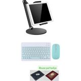 iPad Air 1-2-3-4-5-6- Uyumlu Stand Ayarlanabilir Klavye Mouse Set - Mavi