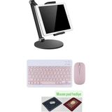 iPad Air 1-2-3-4-5-6- Uyumlu Stand Ayarlanabilir Klavye Mouse Set - Pembe
