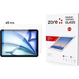 iPad Air 11 2024 Uyumlu Zore 5in1 Tablet Temperli Cam Ekran Koruyucu-Şeffaf