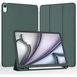 iPad Air 11 Inç 6. Nesil Kalemlikli Uyku Modlu Yatay Standlı Stromix Smart Kılıf A2902 A2903 A2904 - Haki - iPad Air 6