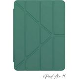 iPad Air 11 Inç 6. Nesil Uyumlu Kalem Bölmeli Akıllı Trifolding Tablet Kılıfı - Koyu Yeşil
