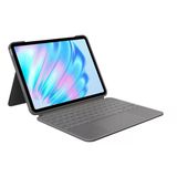 İpad Air 11 İnç (M2, M3 Ve M4), İpad Air (5. Nesil) İçin Logitech Combo Touch Klavye Kılıfı - Çıkarılabilir Arkadan Aydınlatmalı Klavye Ve Stand, Almanca Qwerty Düzeni - Gri