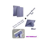 iPad Air 11 M4 (2026) Uyumlu Siyah Standlı Kılıf + Klavye Mouse Set (Mor)