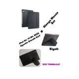 iPad Air 11 M4 (2026) Uyumlu Siyah Standlı Kılıf + Klavye Mouse Set (Siyah)