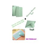 iPad Air 11 M4 (2026) Uyumlu Siyah Standlı Kılıf + Klavye Mouse Set (Yeşil)