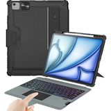 iPad Air 13 Inç (M2, 2024), iPad Pro 12.9 Klavyeli Kılıf (6./5./4./3. Nesil) Klavye Kılıfı, Si