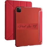 iPad Air 13 inç M2 Çipli Uyumlu Kalem Bölmeli Akıllı Trifolding Tablet Kılıfı Kırmızı