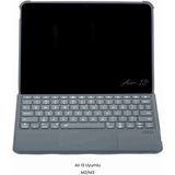 iPad Air 13 Uyumlu M2/m3 Ledli 360° Manyetik Standlı Touchpadli Katanya Klavyeli Tablet Kılıfı - Siyah