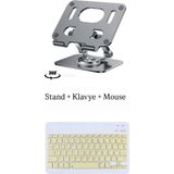 iPad Air 13''inç 6. Nesil (2024) Uyumlu Stand Klavye ve Mouse Set - Sarı