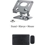 iPad Air 13''inç 6. Nesil (2024) Uyumlu Stand Klavye ve Mouse Set - Siyah