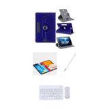 İpad Mini 2 Uyumlu 4in1 Set Klavye Mouse Kılıf Kalem Ekran Koruyucu lacivert