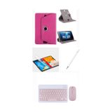 İpad Mini 2 Uyumlu 4in1 Set Klavye Mouse Kılıf Kalem Ekran Koruyucu pembe