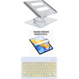 iPad Pro 11 2018 Uyumlu Stand Ekran Koruyucu Klavye Mouse Set - Sarı