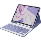 iPad Pro 11 (2022) Kılıf KC01 Smart Klavyeli Tablet Kılıfı - Derin Mor - Renkli