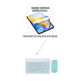 İpad Pro 11 2024 Uyumlu Ekran Koruyucu Klavye Mouse Set Mavi