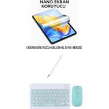İpad Pro 11 3.nesil Uyumlu Ekran Koruyucu Klavye Mouse Set Mavi