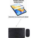 İpad Pro 11 3.nesil Uyumlu Ekran Koruyucu Klavye Mouse Set Siyah