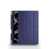 Ipad Pro 11 Inç 2024 M4 Kılıf Kalem Şarj Bölmeli Stadlı Uyku Modlu Arkası Silikon Akıllı Case Dark Blue