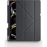 iPad Pro 11 Inç 2024 M4 Uyumlu Akıllı Kılıf – Kalem Şarj Bölmeli, Standlı, Arkası Silikon, Otomatik Uyku Modlu Tablet Case - Siyah