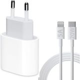 iPad Pro 12.9 2. Nesil 1. Nesil Uyumlu 20W Hızlı Şarj Aleti Adaptörü 20W Ligtning Şarj Kablosu - Beyaz