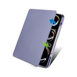 iPad Pro 12.9 6. 5. Nesil ile Uyumlu Kılıf Termik Kalem Bölmeli Dönebilen Standlı Smart A2436-37-61-62 A2764-66 A2378-79 Lavendery Gray - Option-1 - Altın