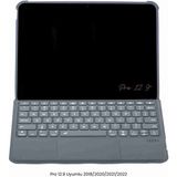 iPad Pro 12.9 Uyumlu Ledli 360° Manyetik Standlı Touchpadli Katanya Klavyeli Tablet Kılıf - Siyah