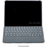 iPad Pro 13 2024 Uyumlu 360° Manyetik Standlı Ledli Touchpadli Katanya Klavyeli Tablet Kılıfı - Siyah