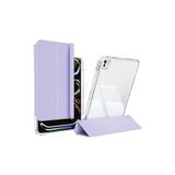 iPad Pro 13 2024 Uyumlu Airbagli Manyetik Ayrılabilen Fuchsia Sliding Tablet Kılıfı Mor