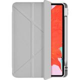 iPad Pro 13 2024 Uyumlu Tablet Kılıfı Wiwu 360 Dönebilen Standlı Magnetik Koruyucu Kılıf Gri