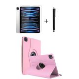 İpad Pro 4. Nesil M2 2022 11 Inç 360° Dönebilen Standlı Tablet Kılıfı Ekran Koruyucu Ve Kalem Seti Açık Pembe