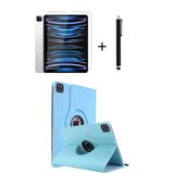 İpad Pro 4. Nesil M2 2022 11 Inç 360° Dönebilen Standlı Tablet Kılıfı Ekran Koruyucu Ve Kalem Seti Mavi