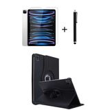 İpad Pro 4. Nesil M2 2022 11 Inç 360° Dönebilen Standlı Tablet Kılıfı Ekran Koruyucu Ve Kalem Seti Siyah