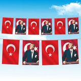 İpe Dizili Atatürk ve Türk Bayrağı 50 metre-50x75 cm