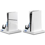 İpega İpega Ps5 Slim Dijital/Ps5 Slim Disk Multifonksiyonel Şarjlı,Soğutucu Fanlı,Vr Standlı Cd Raf Stand