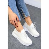 İpek Arya Ortapedik Kadın Günlük Spor Sneaker Yürüyüş Ayakkabısı 2302 - 001-Beyaz
