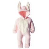 ipek atlas Kız Bebek Ve Çocuk Pembe Peluş Tavşan Tulum (3 Ay)