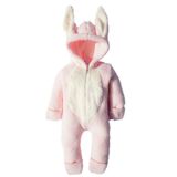 ipek atlas Kız Bebek Ve Çocuk Pembe Peluş Tavşan Tulum (9 Ay)