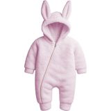 İpek Atlas Kız Erkek Bebek ve Çocuk Fermuarlı Peluş Tavşan Tulum (Pembe, 2 Yaş) - Çok Renkli
