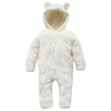 ipek atlas Kız Erkek Bebek Ve Çocuk Peluş Pofuduk Patikli Tulum (6 yaş, Kırık Beyaz)