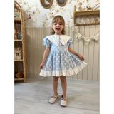 İpek Baby Kız Çocuk Puantiye Detaylı Bebe Yaka Mavi Elbise - Bebe Mavi - 3 - 4 Yaş