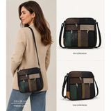 İpek Hakiki Deri Kadın Çapraz Çanta 23×26 cm – Çok Gözlü, Renkli Tasarım, Günlük Kullanım