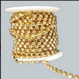 Ipek Hobi Altın ( Golgd ) Kristal Janjan Swarovski Dizili Taş 9 Metre