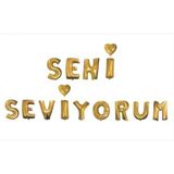 Ipek Hobi Altın Sarı Folyo Balon Seni Seviyorum 16inc