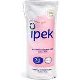 İpek Ipek Makyaj Temizleme Pedi 70 Adet – %100 Pamuk Dikişli Cotton Pads, Hassas Ciltlere Uygun